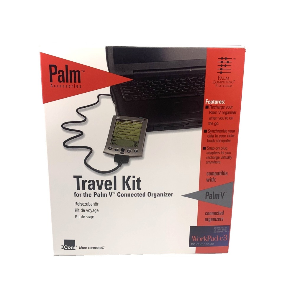 Palm V Connected Organizer Travel Kit PDA Accessories Set NIB New Vintage